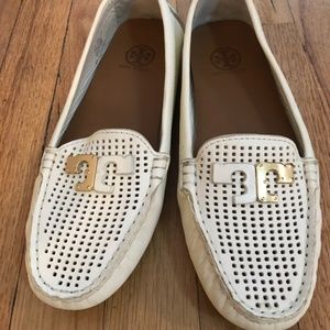 Tory Burch White Leather Loafer